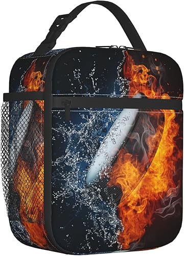 Bolsa de almuerzo con diseño de pelota de hockey para niños