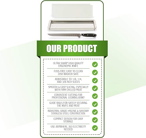 Miniatura 4 de Kit avanzado de rebanadora de carne seca de ternera, rebanadas uniformes 100% de precisión garantizadas, grosor ajustable, apto para lavavajillas,