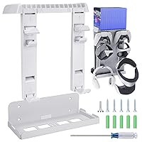 Vista 1 de Jhua PSVR2 PS5 Wall Mount Stand Kit Metal Wall Shelf for Playstation 5 Console, 8-in-1 PS5 VR2 Wall Bracket with Controller Holder, Headset