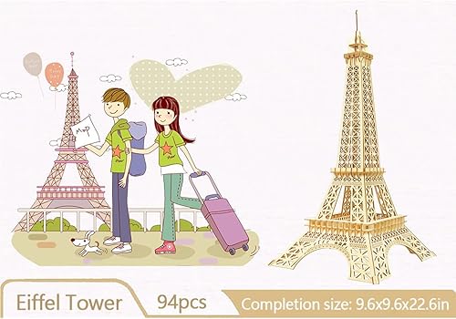 Miniatura 3 de Rompecabezas de madera 3D grabado láser, kit de construcción de montaje seguro para adolescentes y adultos, edificios de fama mundial, modelos