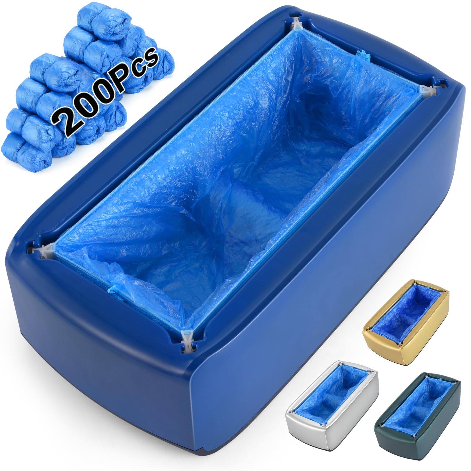 LYSHIYI Shoe Covers Machine Automatic Shoe Cover Dispenser with 200pcs Disposable Plastic Shoe Cover for Home, Office, Supermarket, Factory, Hospital (Blue)