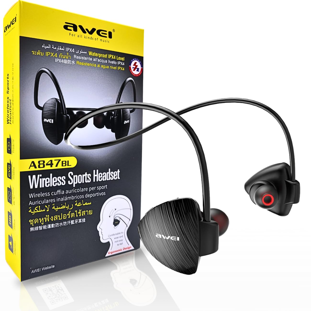 Fone De Ouvido Dual Drive 6mm Super Grave AWEI z1 Original - PRETO