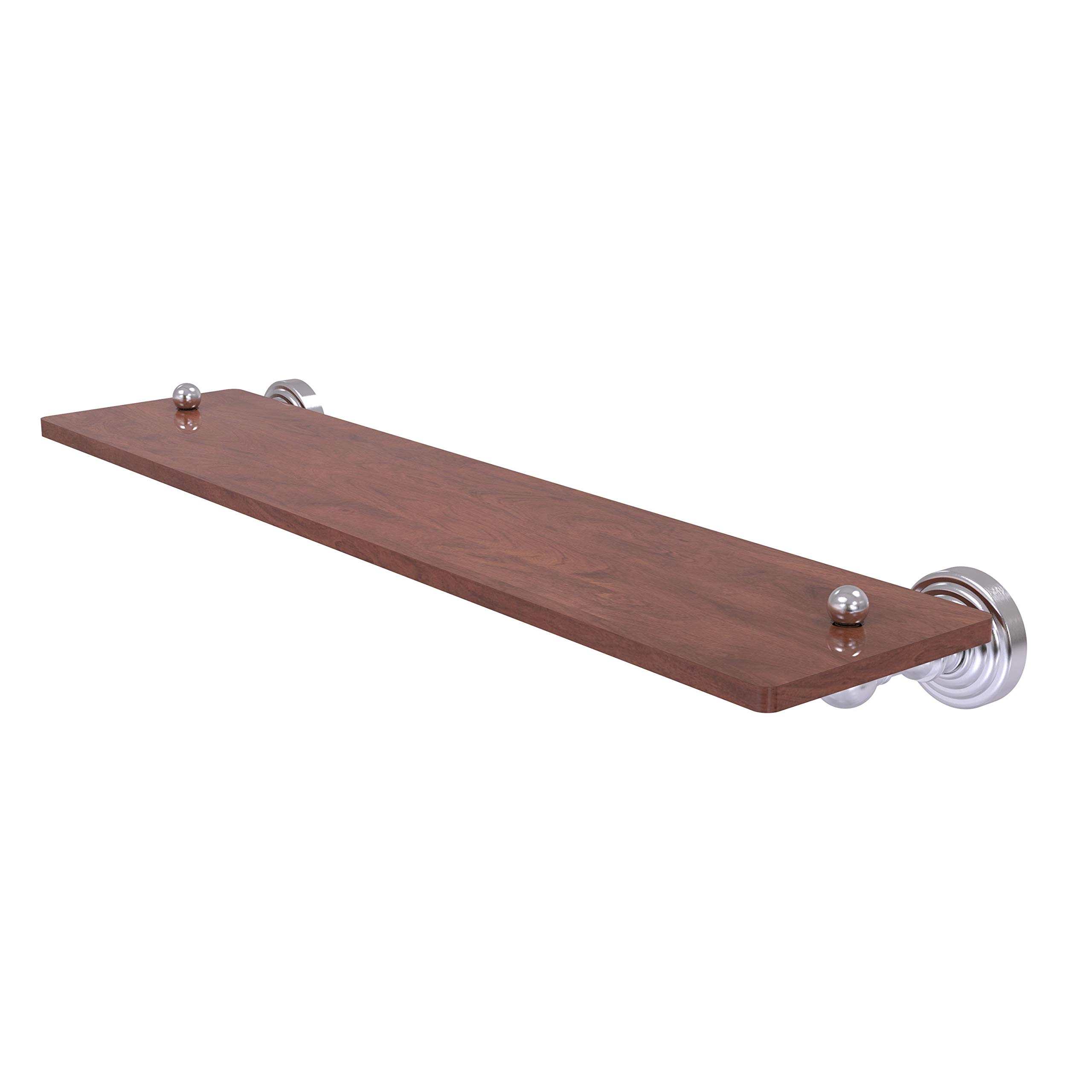 Allied BrassWP-1-22-IRW Waverly Place Collection 22 Inch Solid IPE Ironwood Wood Shelf, Satin Chrome