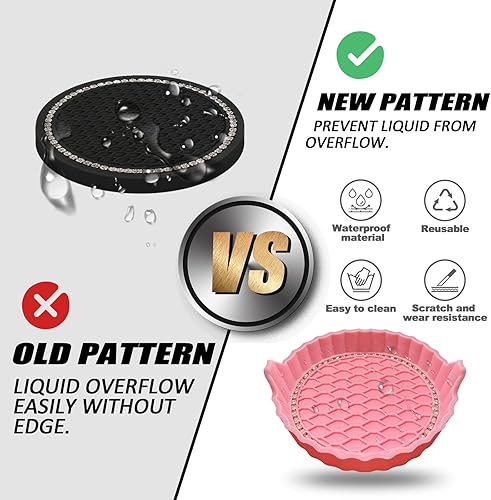 Miniatura 5 de Portavasos para automóvil, antideslizantes, con diamantes de imitación de cristal, posavasos antideslizantes y duraderos, inserto universal para