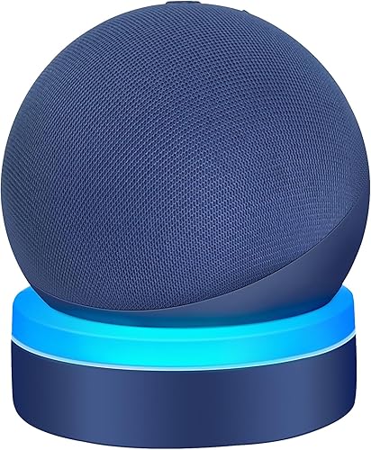 Table Stand for Echo Dot 5th Generation, Desktop Holder Mount for Echo Dot 4th/5th Gen, Base Bracket with Light Guide, Dot Accessories with Built-in