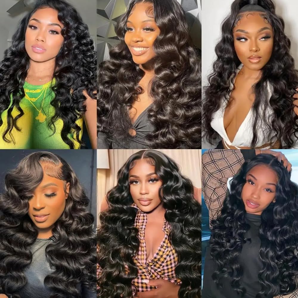 Loose Wave Bundles Human Hair #1B Loose Deep Wave Bundles 18 20 22 inch Brazilian Remy Body Wave Bundle