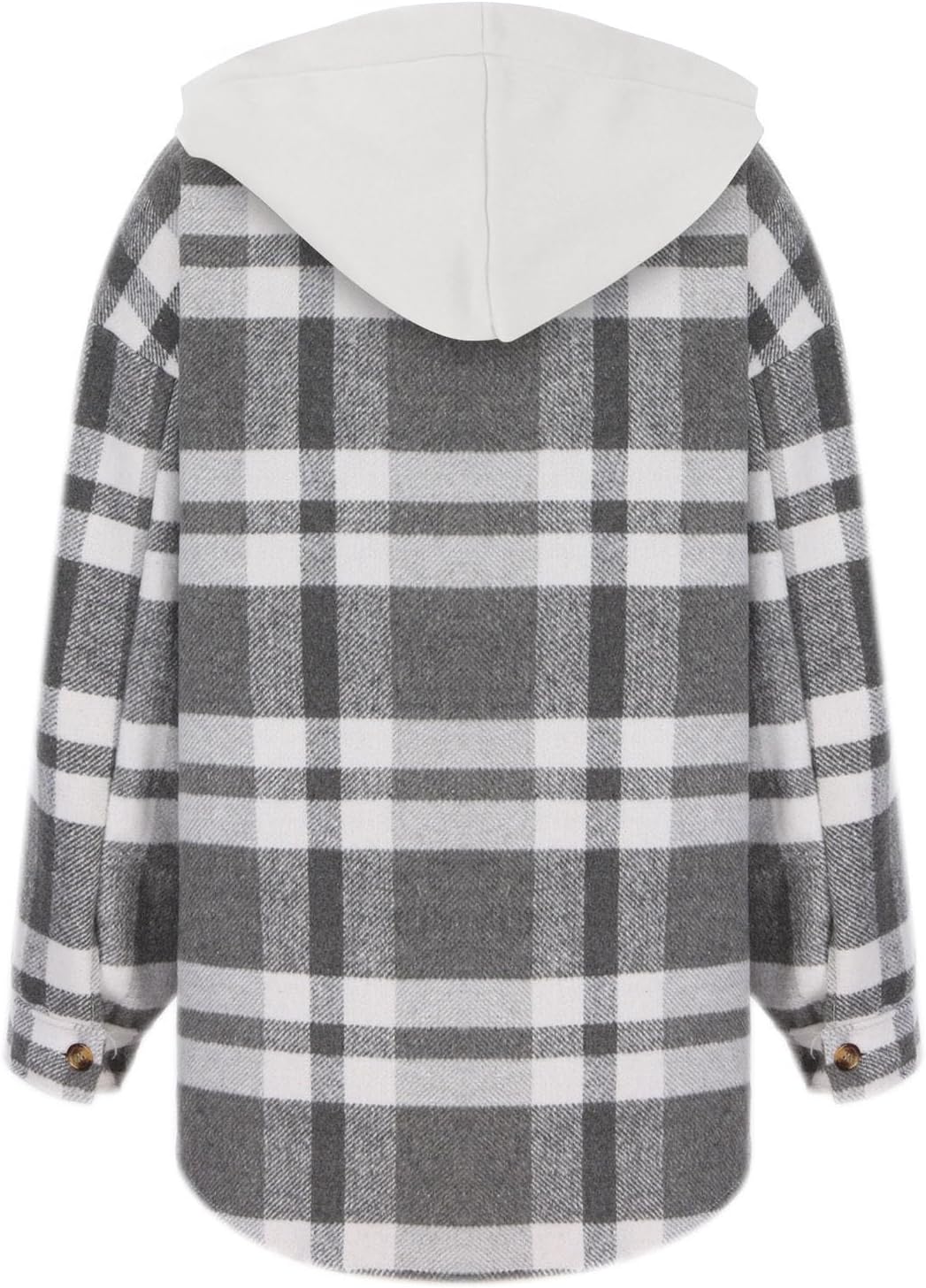 XUNRYAN Shacket Jackets Women Long Sleeve Shirts Oversized Plaid Blouse Jackets Wool-Blend Hoodies 2024 Fashion Clothes