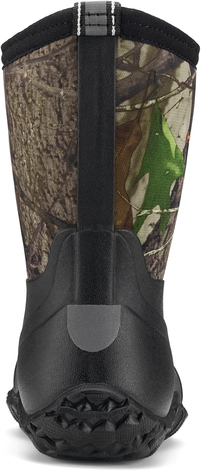 HISEA Kids Rain Boots Waterproof Neoprene Rubber Mud Boots Youth Rainboots Mid Calf Rain Shoes for Toddlers Kid Children Boys & Girls