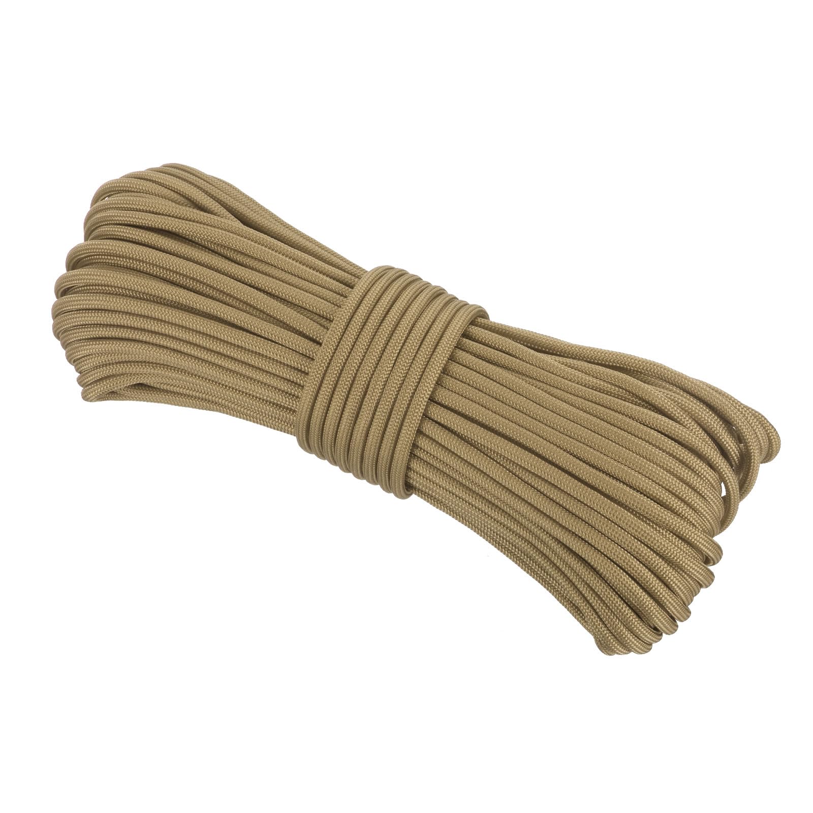 Rebower 550 Paracord Rope 31m, 4mm Thin Paracord Nylon Cord 7-Strand Core [for Tent Camping Outdoor Gear] - Light Brown
