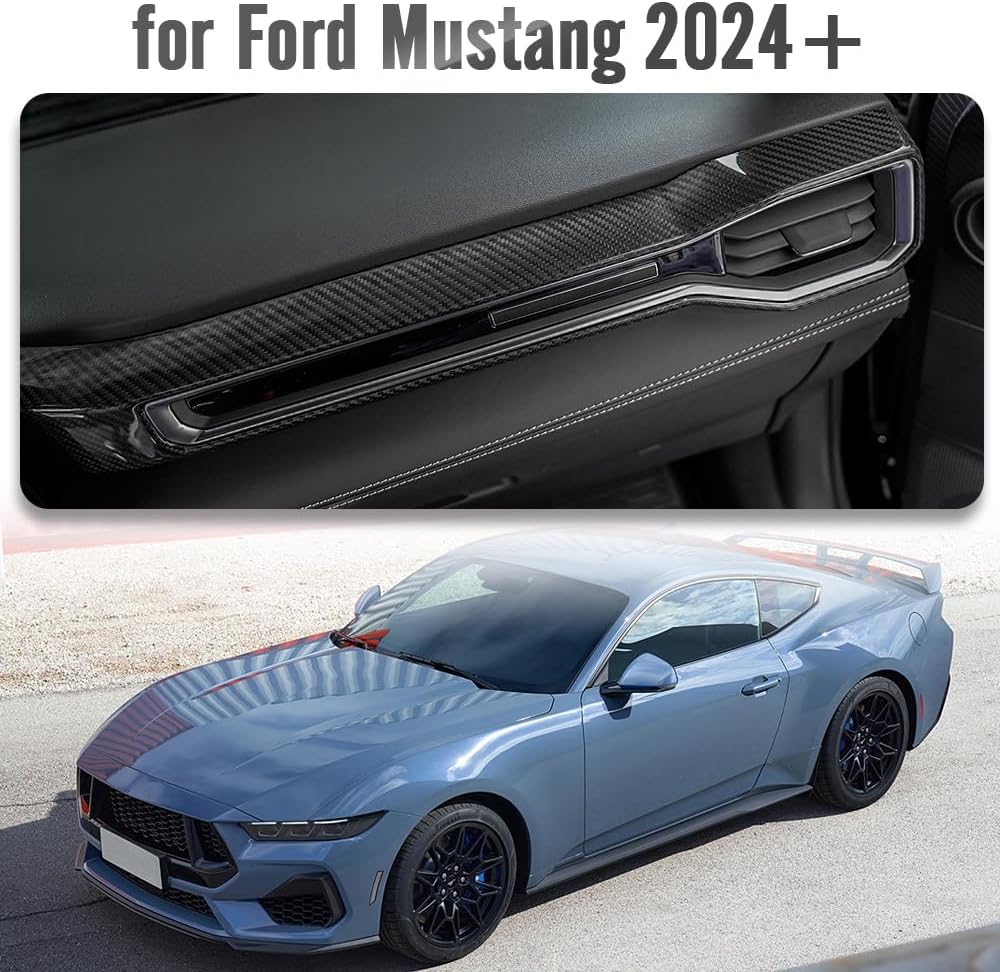 Carbon Fiber Passenger Side Dashboard Panel Trim for Ford Mustang S650 GT GT4 Dark Horse R Ecoboost 2024 2025 2026