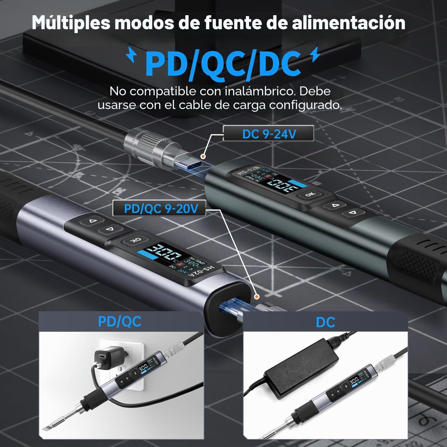 FNIRSI Kit de soldador HS-02A con estuche de almacenamiento