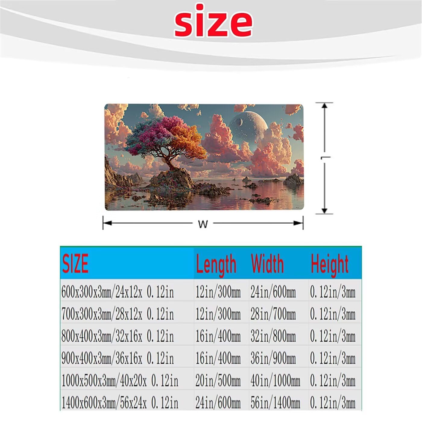 Podkładka pod mysz drzewo księżyc wodoodporna podkładka pod mysz xxl 1400x600x3mm podkładka pod mysz do gier Popraw precyzję i szybkość, podkładka pod mysz do pulpitu gracz bezprzewodowa klawiatura