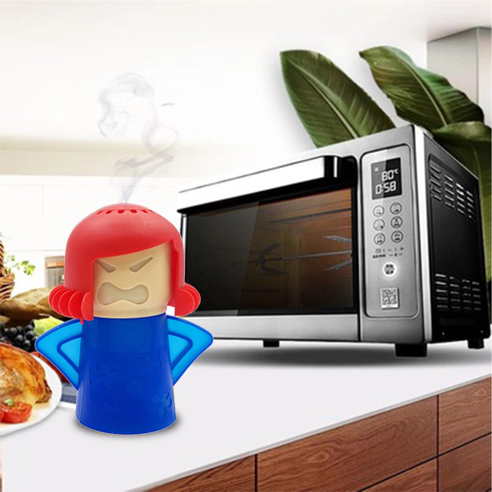 Detergente per microonde Angry Mom | Pulitore a vapore | Cartone animato Cool Fridge Odor Remover per casa, cucina e ufficio