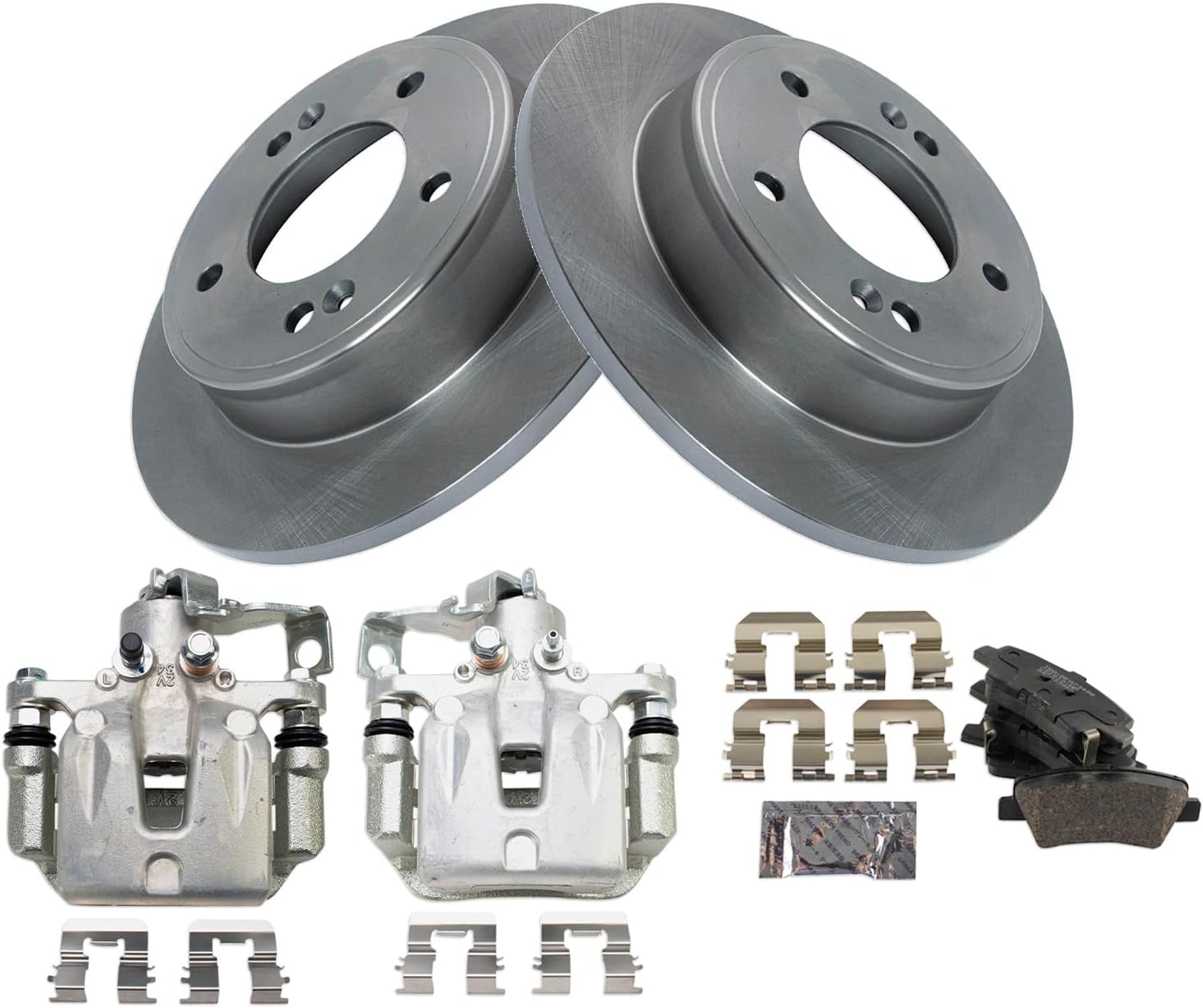 TRQ Brake Pad & Rotor Kit Ceramic Compatible with 2017 Hyundai Elantra GT 2017-2018 Kia Forte Forte5
