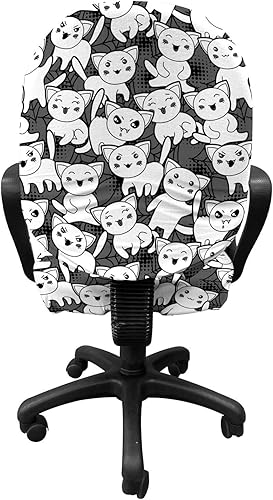 Miniatura 2 de Lunarable Funda protectora para silla de oficina para acuario, diseño de peces de colores y perca, diseño de animales del mundo subacuático, funda