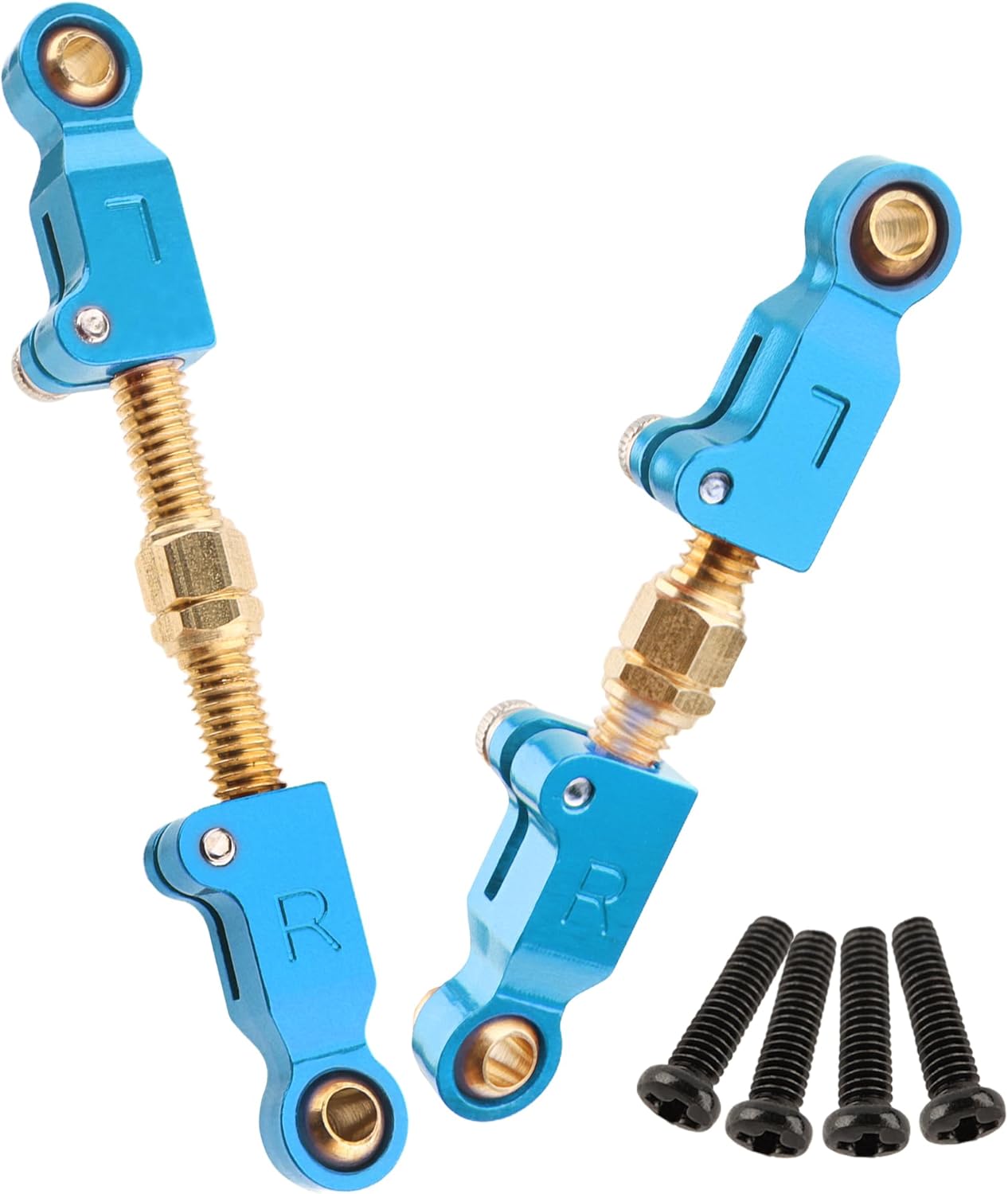 2 Pieces H14BM Upgrade Steering Linkage RC Car Accessories Adjustable Pull Rod Linkages Arm Tie Rod,Replacement Spare Parts for 1/14 Scale H14BM 14210 JC14EP HP474 HP141S Trucks (Blue)