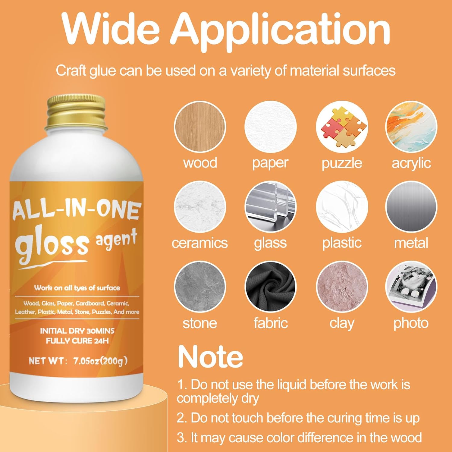 1DFAUL Crafts Sealer Gloss Matte Finish, 400ml All Purpose Craft Glue, Varnish, and Finish, All in One Craft Glue for Wood, Paper, Acrylic Paints, Ceramics, Fabrics, Clay