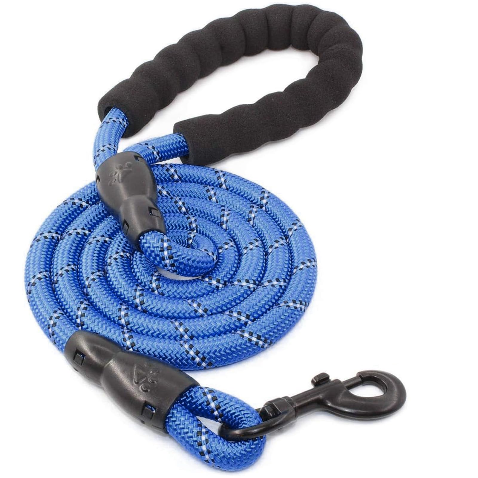 RoiYeel Dog Lead, Comfortable, Padded Carry Handle, Reflective, Nylon, for Training and Walking, Training Lead & Running Lead for Puppies, Small, Medium and Large Dogs (120 x 1 cm), Blue