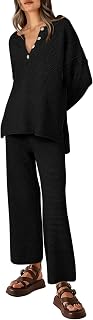 PRETTYGARDEN Women's 2 Piece Tracksuit Outfits 2023 Fall Knit Sweater And Wide Leg Pants Sweatsuit Lounge Sets