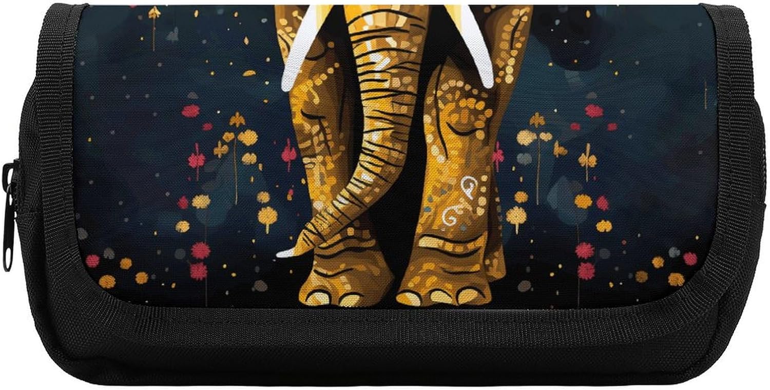 Pencil Pouch Abstract Elephant Pencil Case for Men Women Cosmetic Bag Aesthetic Pen Bag for Office Multifunctional Bags Marker Pen Case