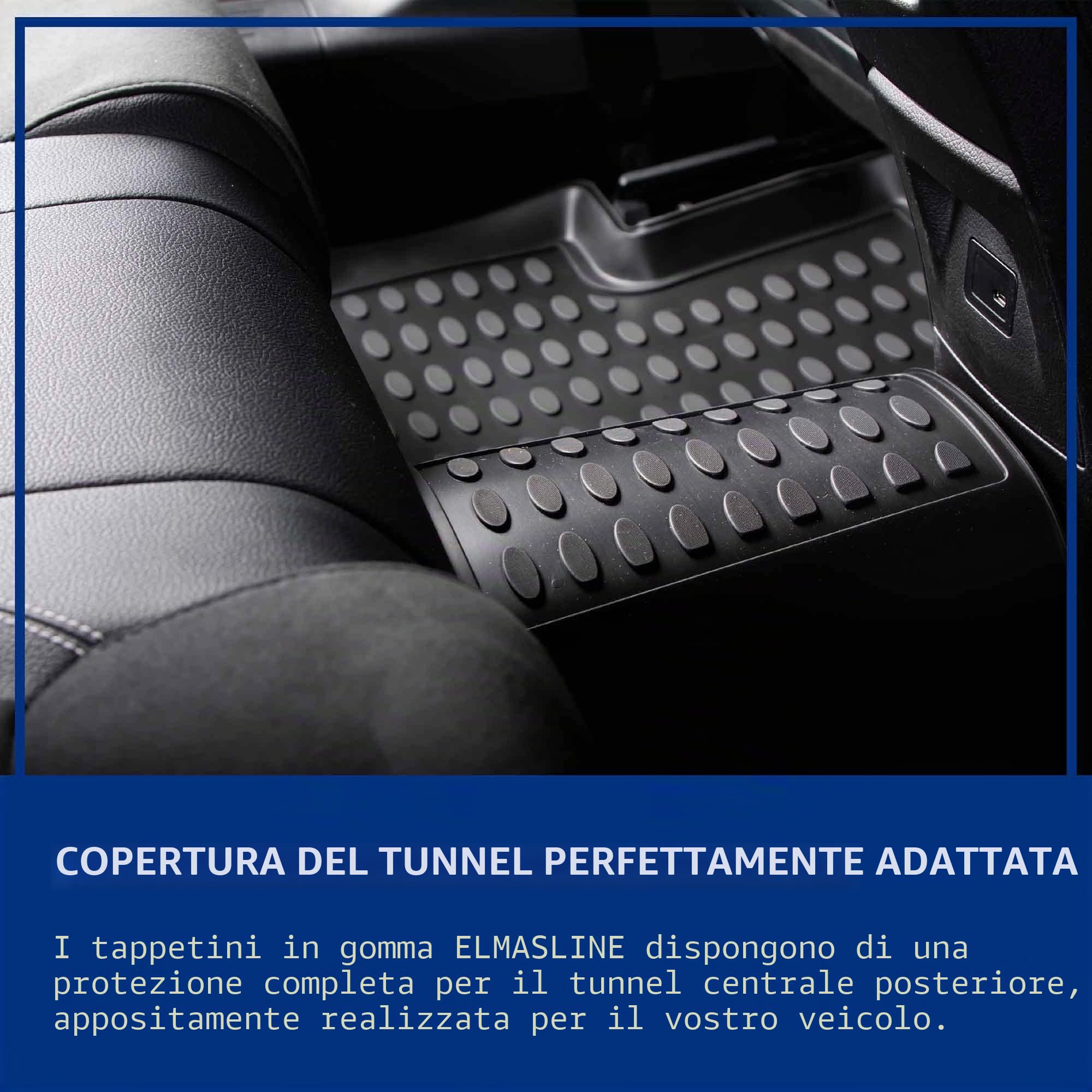 ELMASLINE 3D Tappetini Gomma per Ford Kuga 2 (II) 2012-2019 | Bordo Extra Alto | Tappetini Auto