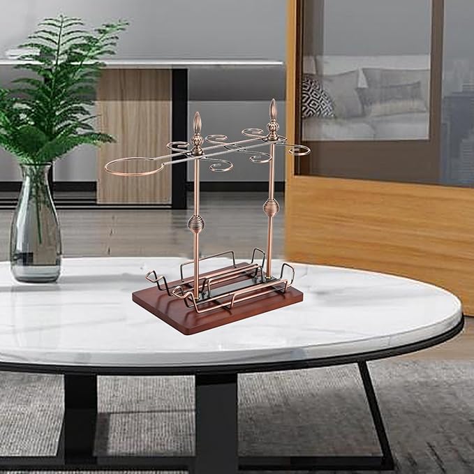 Soporte para Vino Metalico, para 2 Botellas y 6 Copas miniatura 4