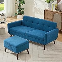 Vista 21 de Kingfun Juegos de Muebles para Sala de Estar, Sofá de Dos Plazas y Silla de Acento, Sofás y Sillones de Decoración Moderna de Mediados de Siglo