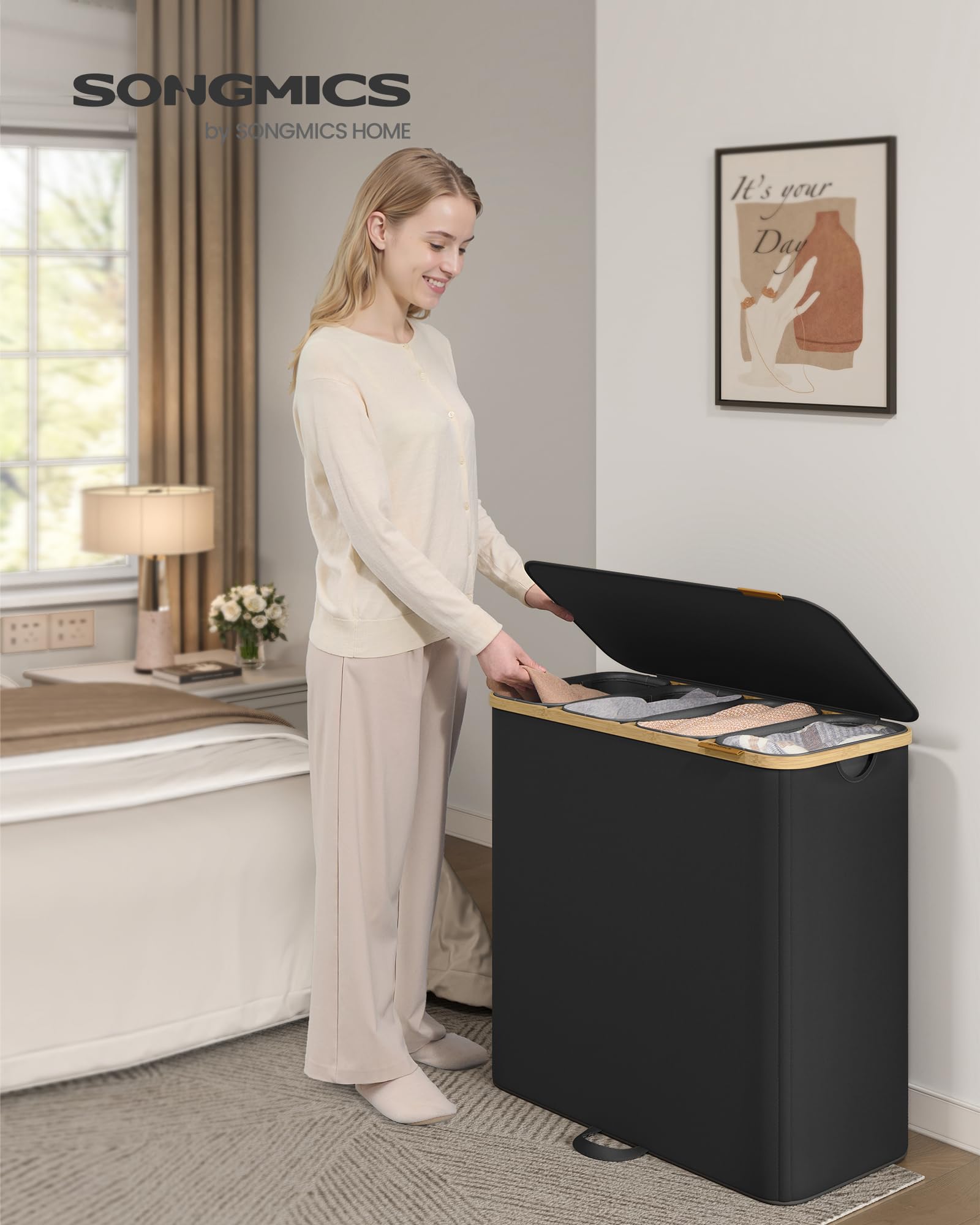Amazon.com: SONGMICS Laundry Hamper with Lid, 225L Laundry Basket