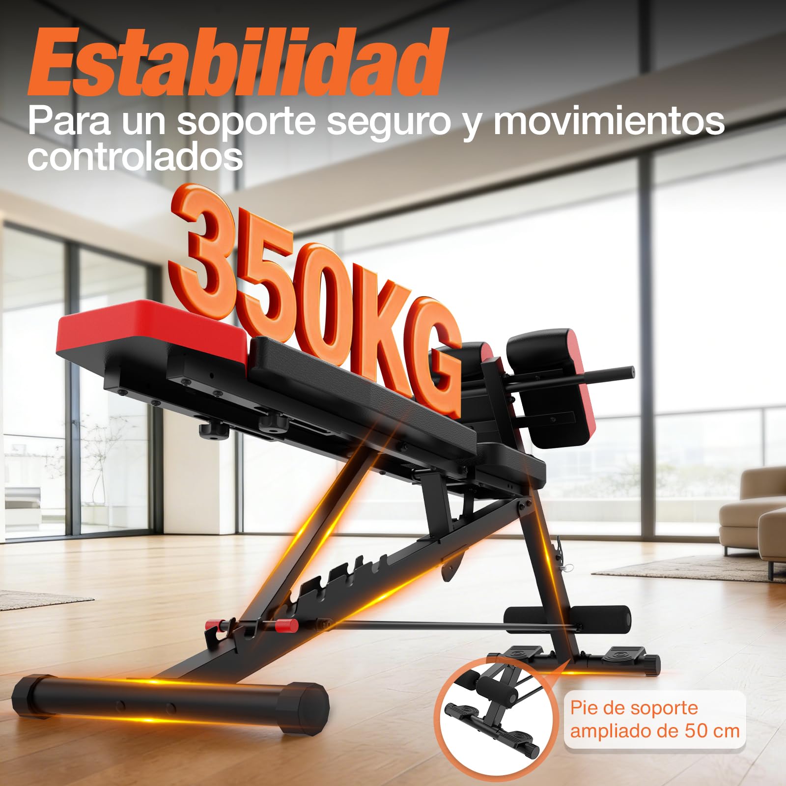 DH FitLife Banco de pesas ajustable 6 en 1 350 kg, multifuncional plegable para press de banca y entrenamiento completo en casa y gimnasio