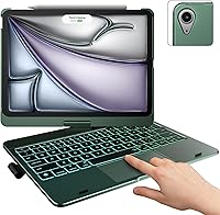 Vista 10 de typecase Funda con teclado táctil con trackpad para iPad Air de 11 pulgadas (M3 2025 / M2 2024) 2024: rotación de 360° - retroiluminación de 11