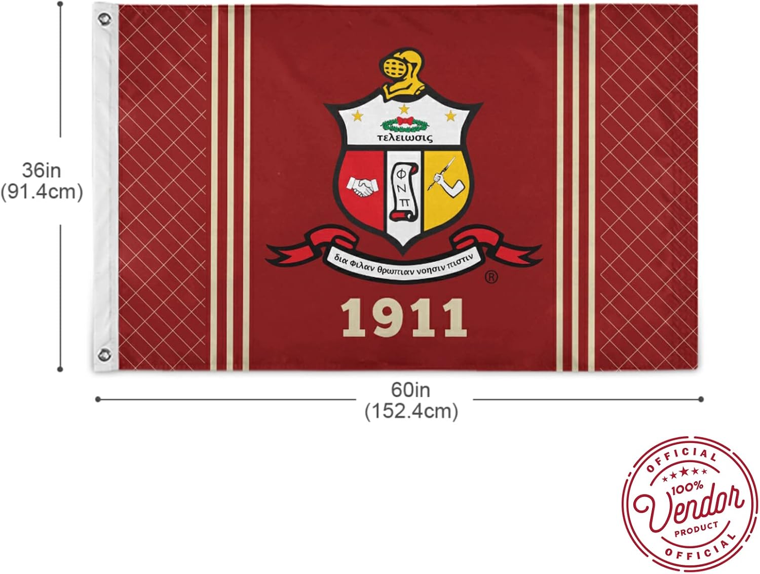 BBGreek Kappa Alpha Psi Paraphernalia - Official Vendor - 3 x 5 Feet Large Wall Hanging Flag Banner - Crest