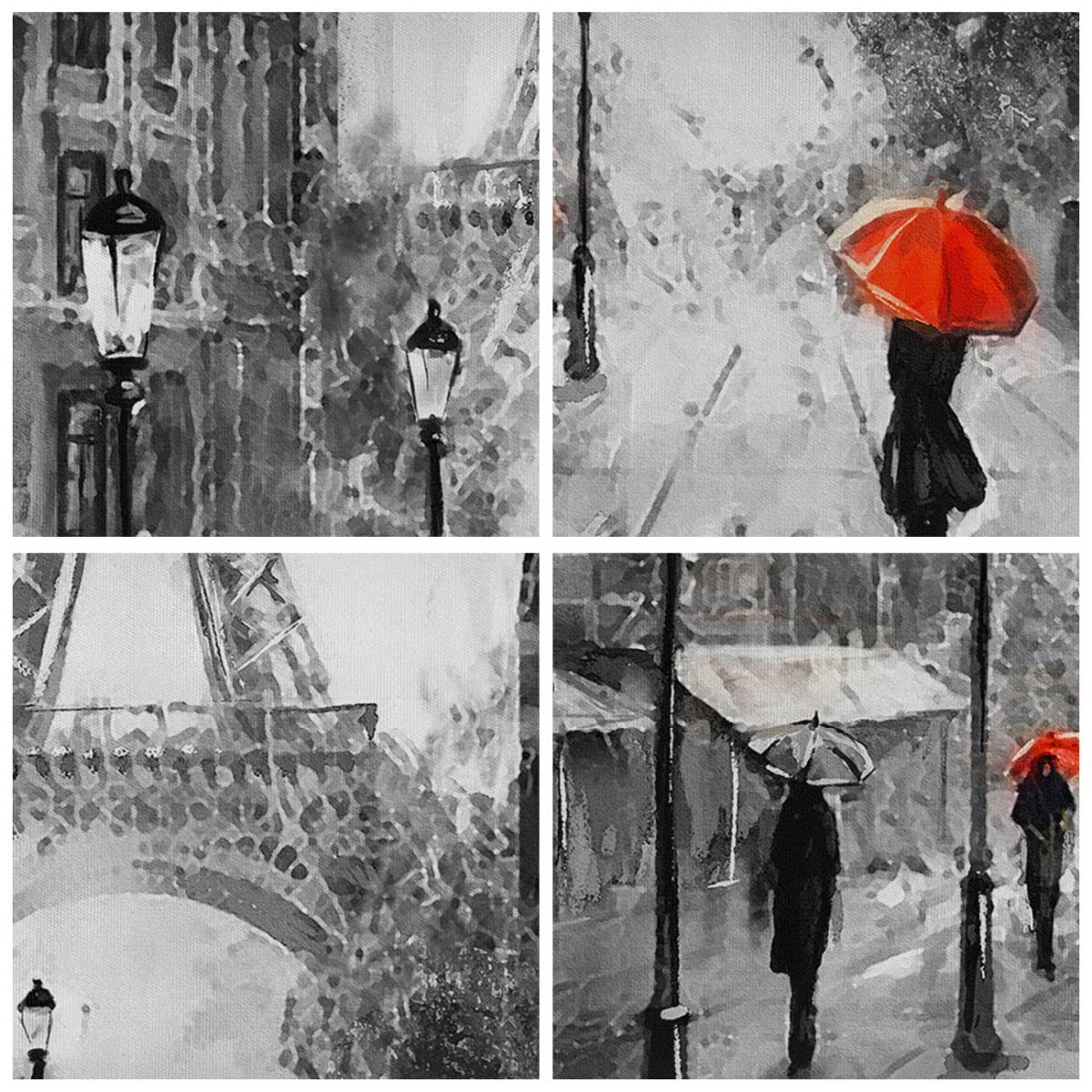 Deco Cadre Décoration Salon Paris ville maison Moderne Impression sur Toile 160x85cm Image Tableau Decoration Murale Chambre Triptyque 5 parties Art Wall Tableaux Decoratifs Muraux EA160x85-3942