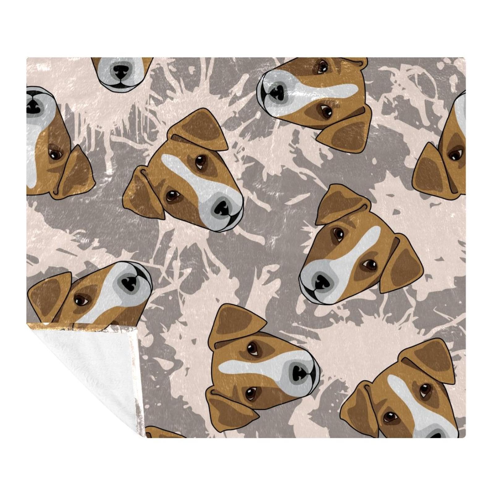 Couverture polaire légère Jack Russel contre le froid, plaid microfibre compact pour voyage et lit