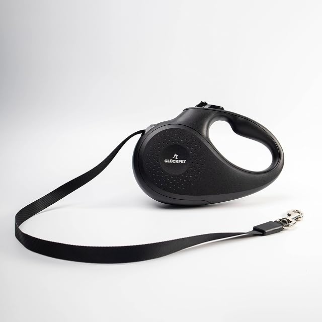 Foto 4 de 5 de Correa para Perro Extensible, Retráctil, 5 Metros, con Botón de Pausa y Bloqueo, M, Negro