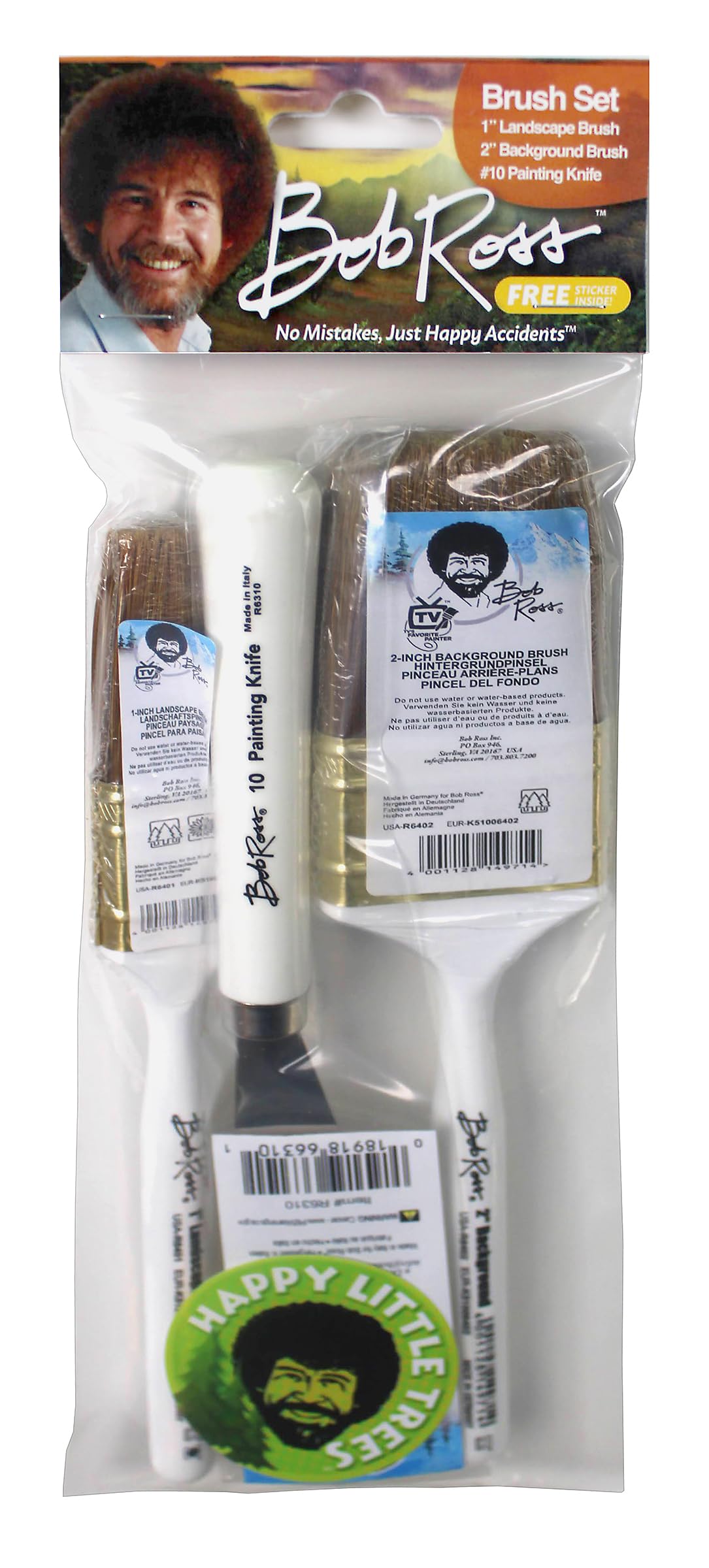 Bob Ross Brush Set No Mistakes, Just Happy Accidents™