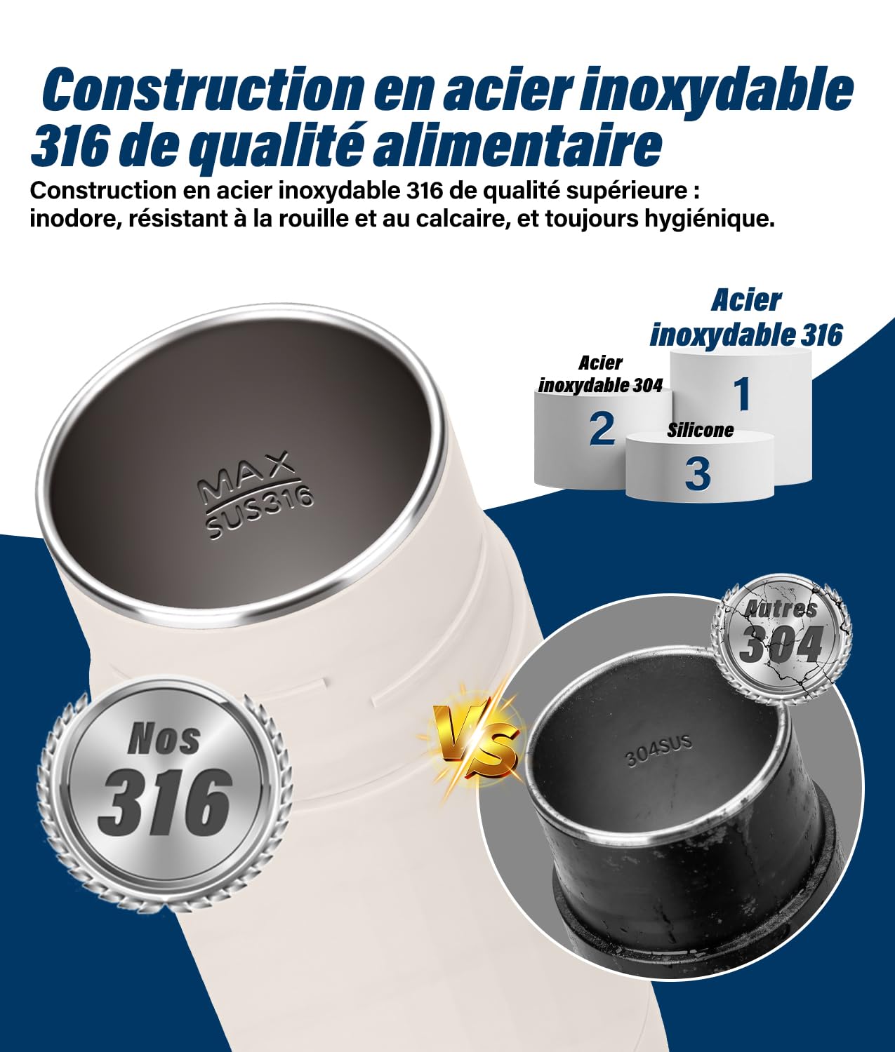 PAHTTO Bouilloire électrique de voyage 600 ml, bouilloire portable en acier inoxydable, ébullition rapide et réglage de la température, petite bouteille thermos pour la préparation de café, thé
