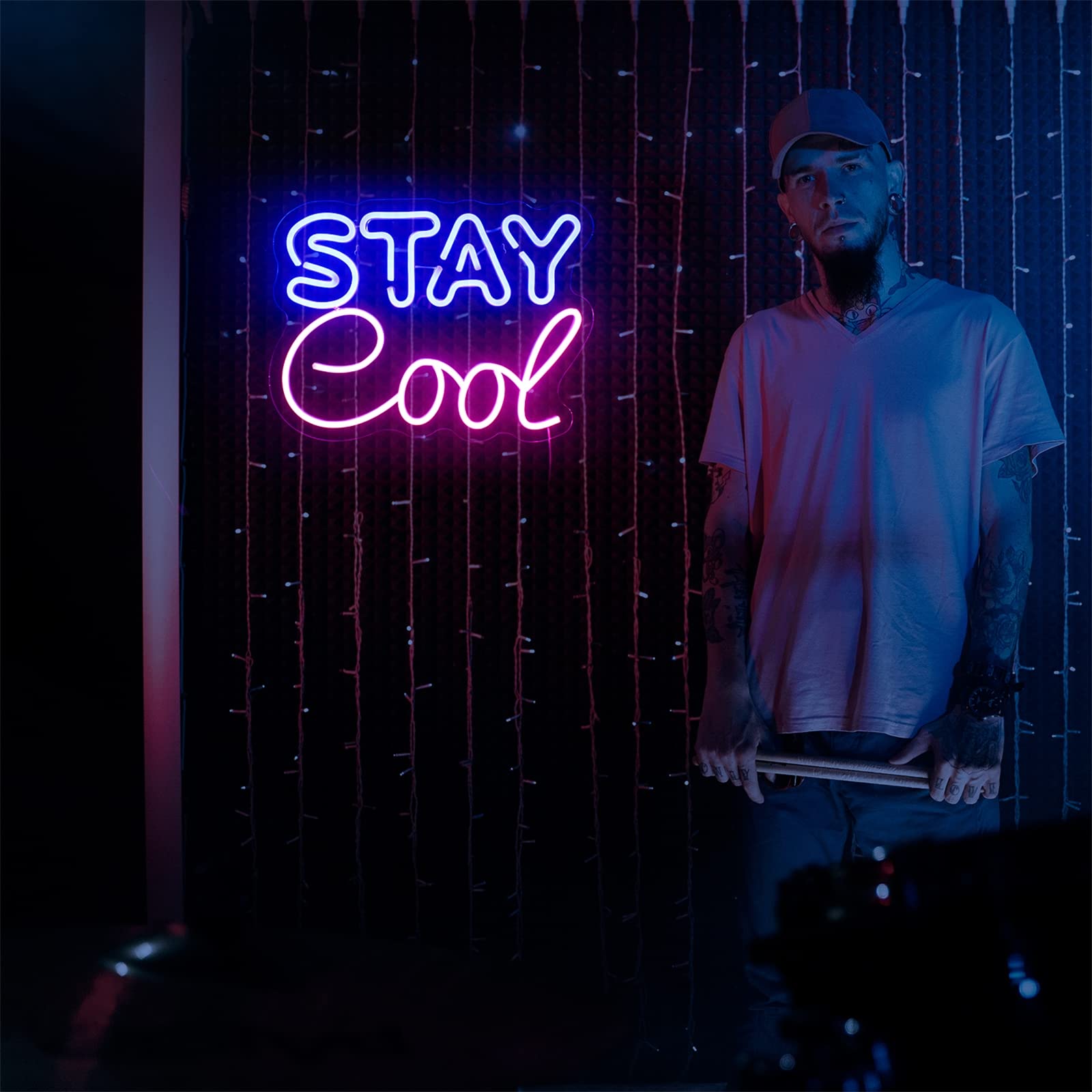 Neon Sign Light Keeps Stay Cool LED Neonlicht Hochzeit Acryl LED Wall Bar Sommer Party Decor Schönes Zimmer Geschenk Nachtlichter