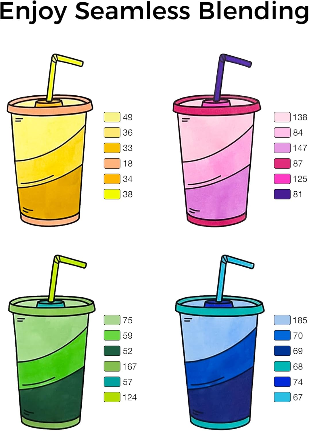 [ Rainbow Markers] 60 Colors Alcohol Markers, Dual Tips Alcohol-Based Art Markers Set for Artists and Adults in Coloring, Painting (Fine & Broad - Image 6