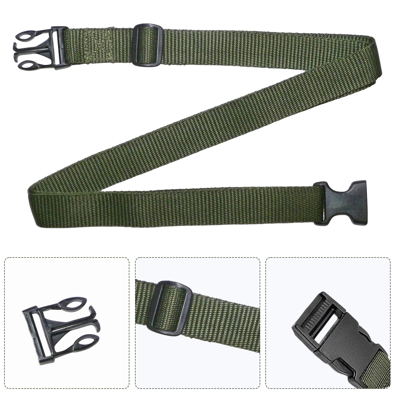 Confezione da 2 cinghie regolabili per bagagli, cinghie in nylon con fibbia a sgancio rapido, cintura per zaino in spalla, campeggio, escursionismo, compressione sacco a pelo, 2,5 x 150 cm (verde