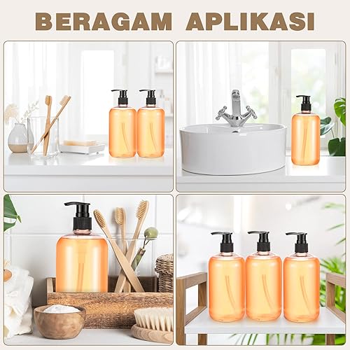 Vista 5 de 8 botellas de plástico con bomba vacía con bomba dispensador de jabón para platos recargable, dispensador de jabón de manos, contenedor de loción