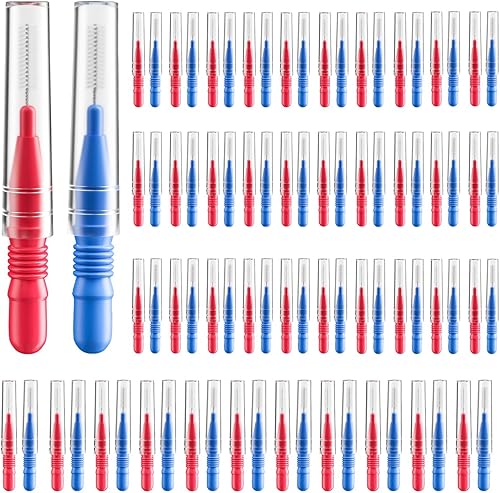 RAZOKO Cepillo interdental, cabezal de hilo dental, herramienta de limpieza dental fácil de usar (1 paquete (0.098 in/0.118 in)-88pcs)