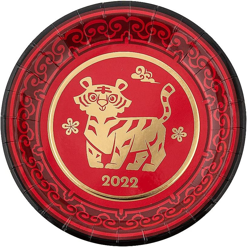 Fun Express Lunar New Year of the Tiger Paper Dessert Plates - 8 Ct.