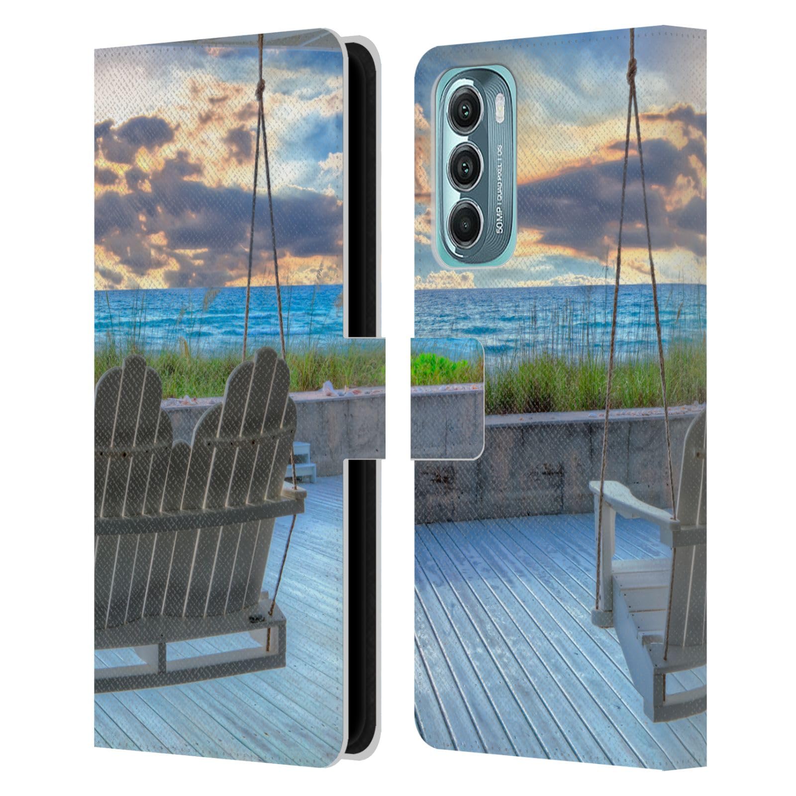 Head Case Designs Officially Licensed Celebrate Life Gallery Swing Beaches 2 Leather Book Wallet Case Cover Compatible with Motorola Moto G Stylus 5G (2022)