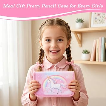 Butterfly Pencil Case Girls Pink Unit size Fashion