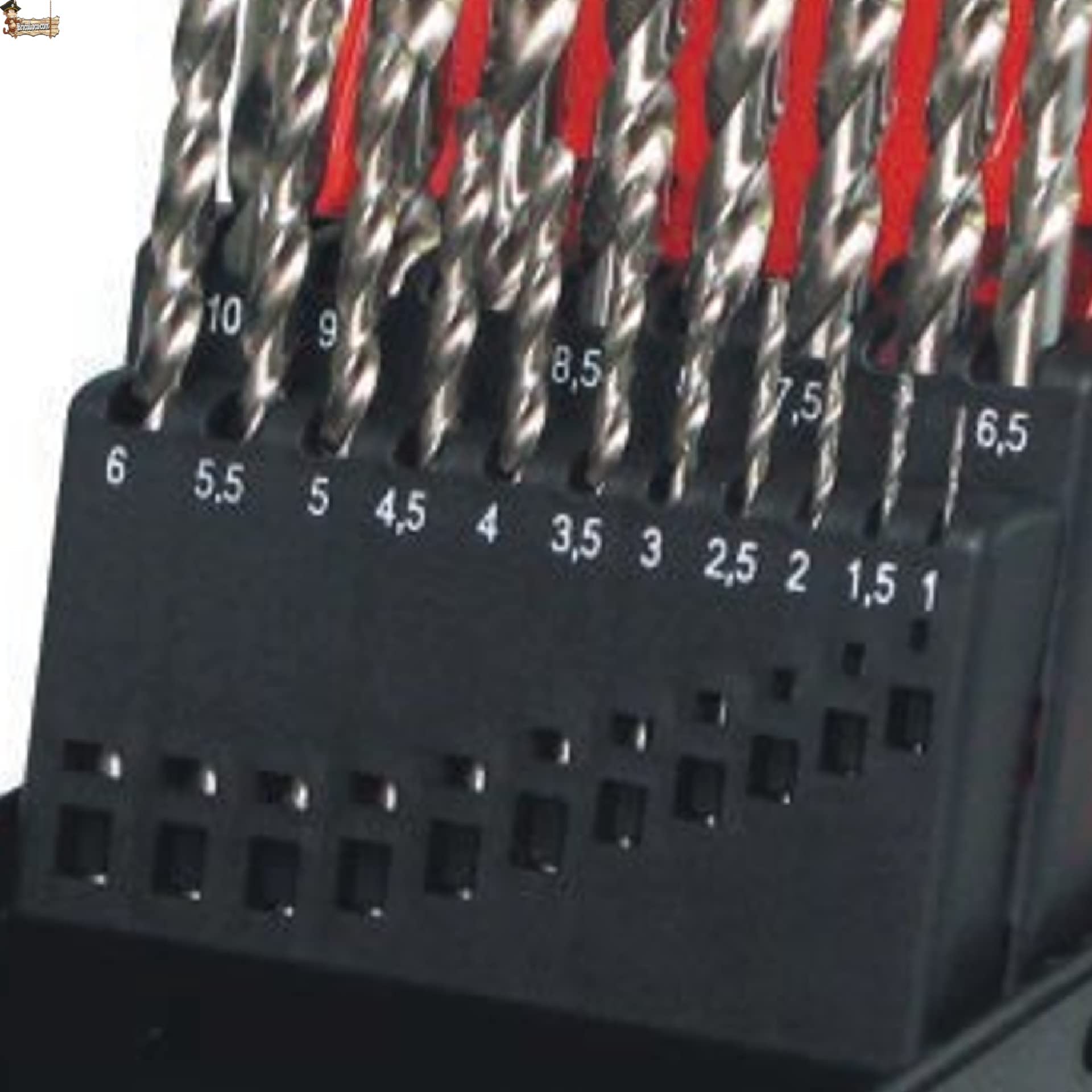 BricoLoco.com Kit estuche brocas metal acero rápido rectificada. Juego 25 brocas HSS-R M2 DIN 338. Metal, aceros e inoxidables. Ángulo corte 130º. Cilíndricas. Profesional. (25 BROCAS (1-13x0,50))