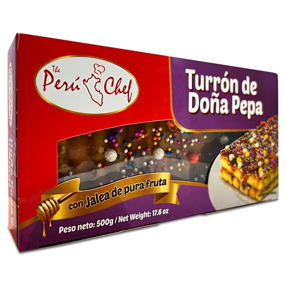 Peru chef Turron de Dona Pepa 500 gr | Peruvian Nogat Dona Pepa 17.6 Oz
