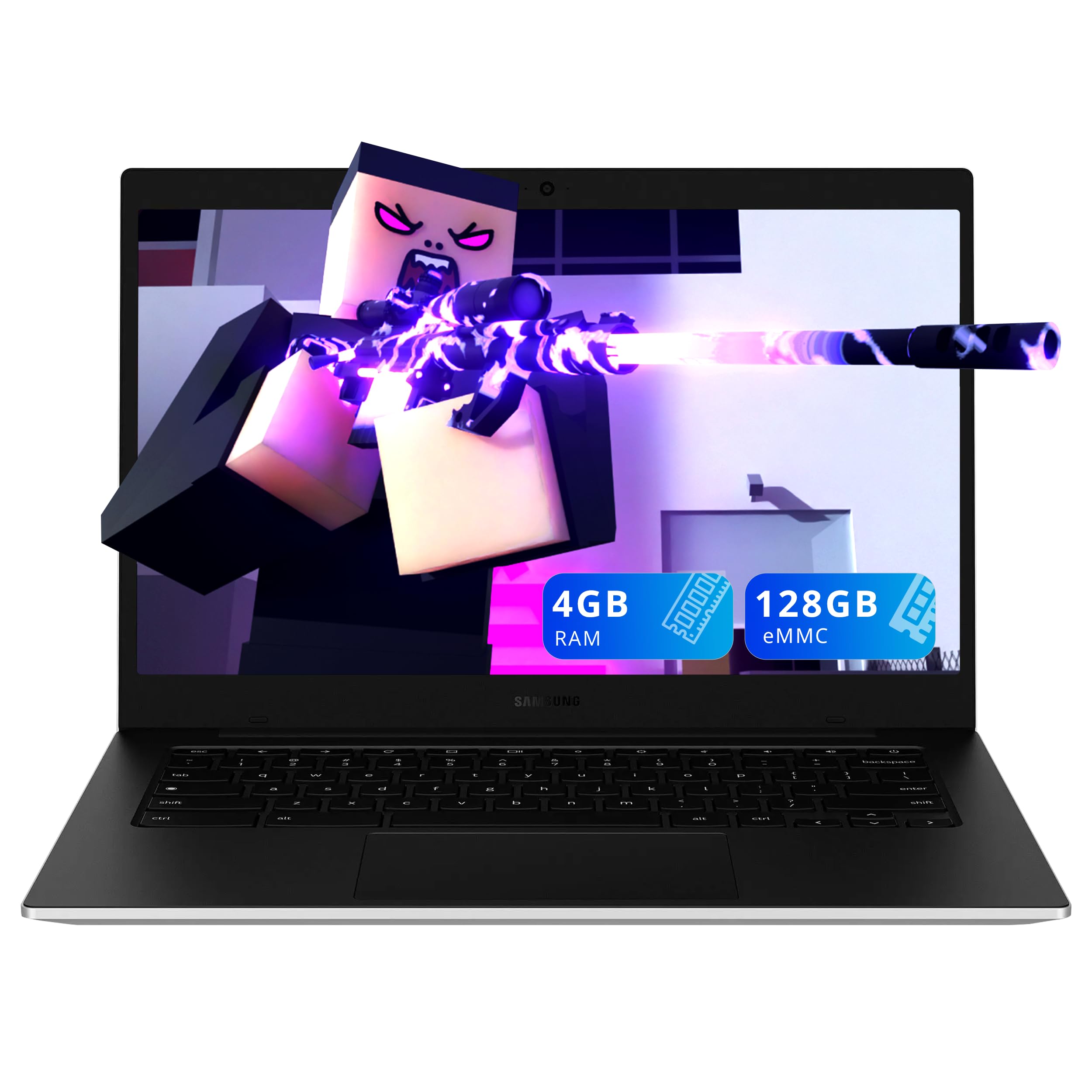 Samsung Galaxy Chromebook Go 14" LED HD Laptop, Intel Celeron N4500, 4GB LPDDR4X, 128GB eMMC, Intel UHD Graphics, Wi-Fi 6, 720p Camera, Chrome OS, Silver (Renewed)