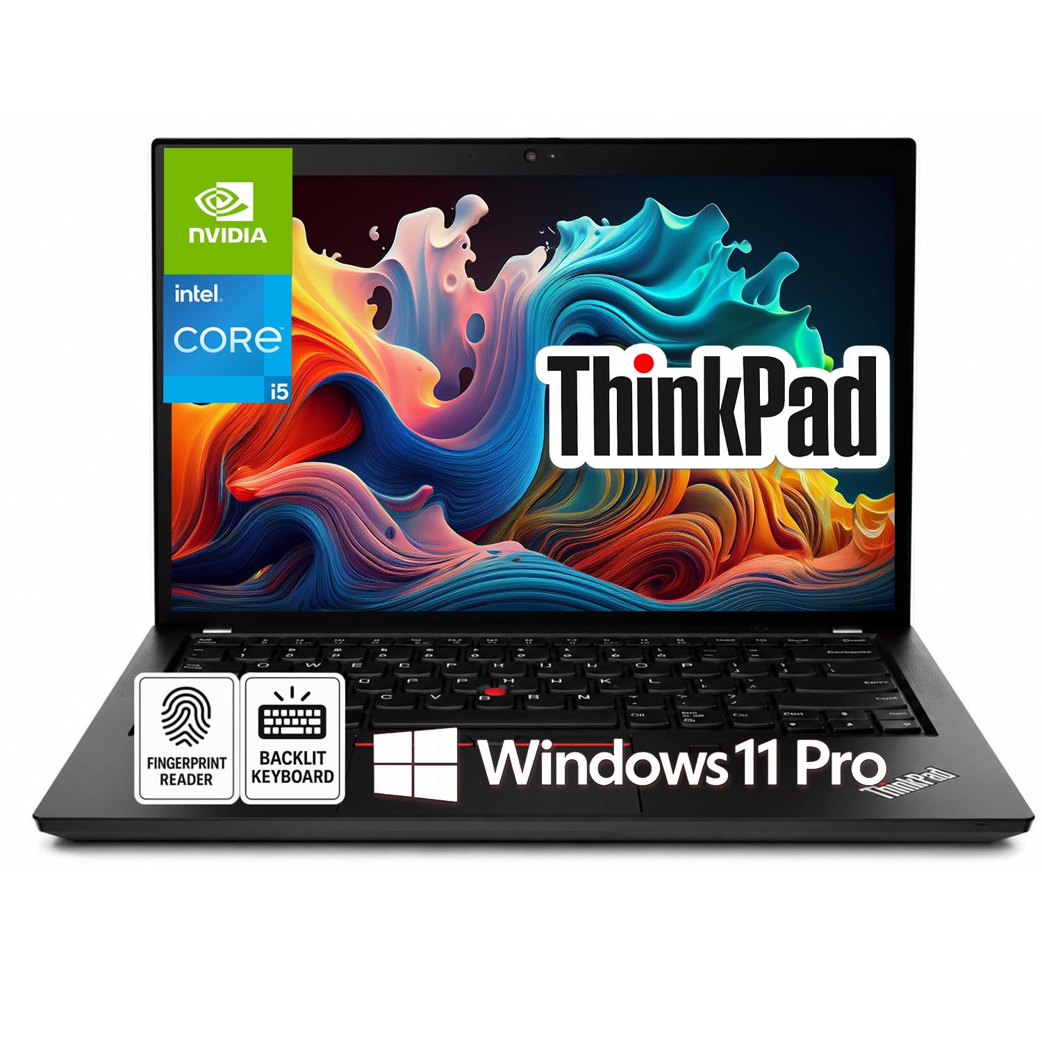 Lenovo ThinkPad P14s Mobile Workstation Laptop, Display IPS FHD da 14 pollici, Intel Core i5-1135G7, 16 GB di RAM DDR4 | SSD PCIe da 256 GB, NVIDIA Quadro T500, lettore di impronte digitali, tastiera