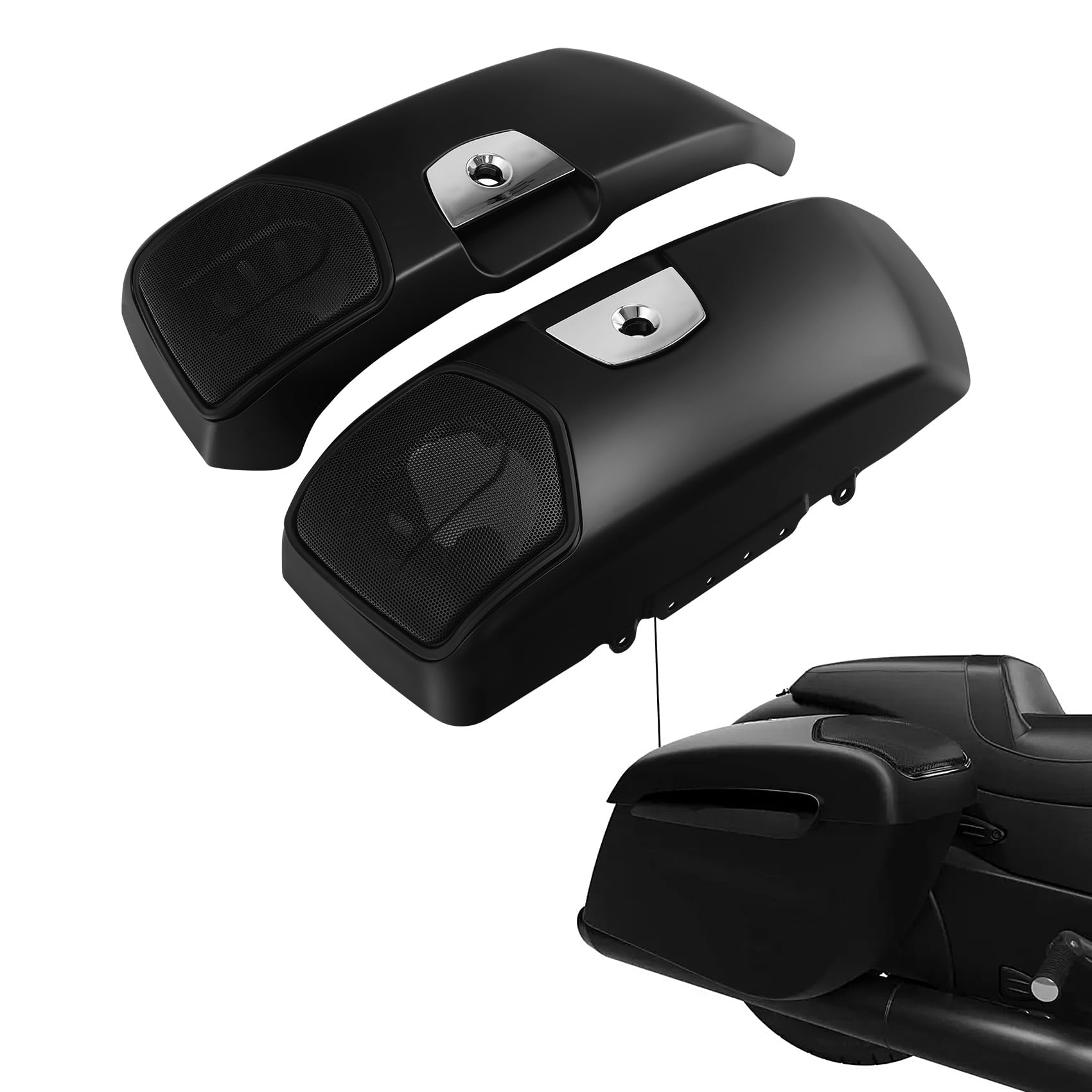 TCMT Matte Black Saddlebag Lids Cover Fit For Indian 2021-2023 Roadmaster Limited 2020-2023 Chieftain Elite 2019-2023 Chieftain Limited 2019-2023 Chieftain Dark Horse 2022-2023 Indian Pursuit