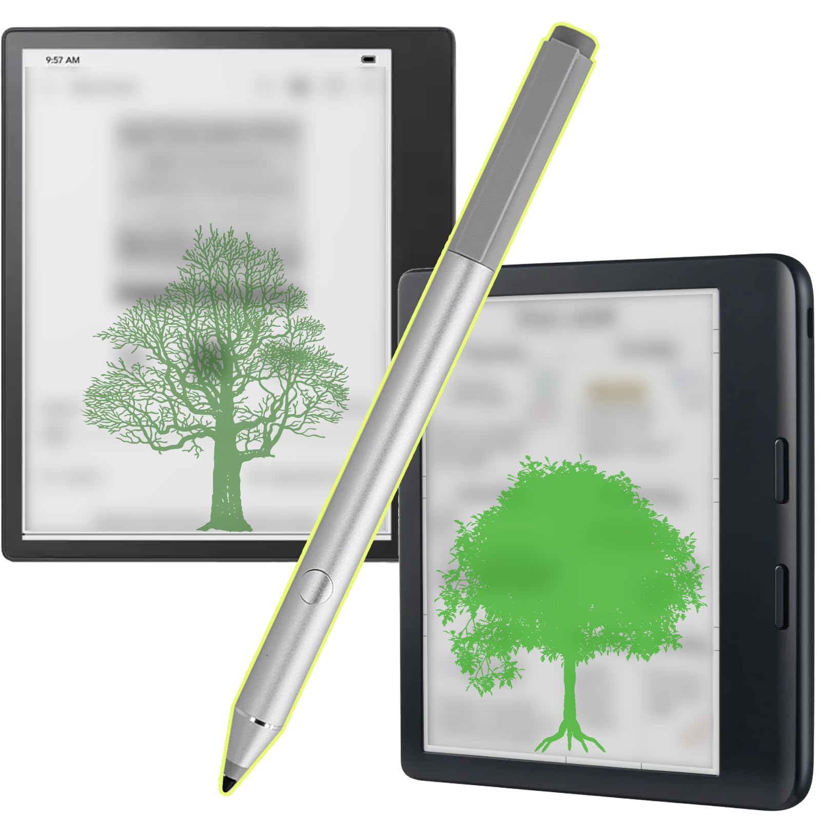 Stylus 2 Compatible avec Kobo Stylus 2 Compatible avec les liseuses Sage, stylet pour Kobo Elipsa/Elipsa 2E/Libra Colour 6/7"/Libra 2 Pen (Argenté)